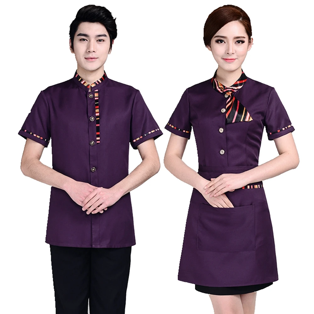 Униформа для отеля женское летнее платье с коротким рукавом обслуживающего