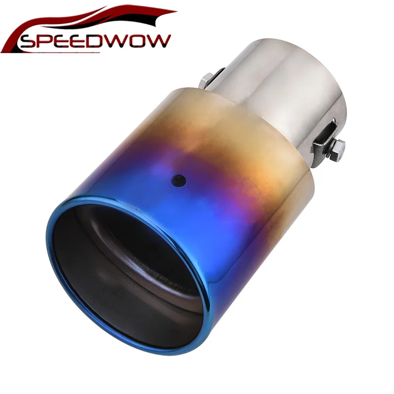 

SPEEDWOW 1PC Round Exhaust Tips Stainless Steel Exhaust Pipe For Bmw E60 Golf 7 4 Audi A3 8P Car Rear Tail Throat Liner Muffler