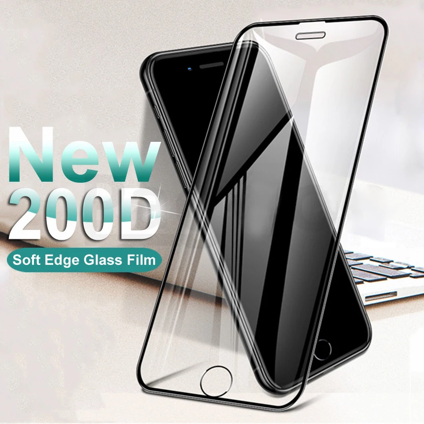 200D защитное закаленное стекло с изогнутыми краями для iPhone 6S 6 7 8 Plus X XS Glass XR 11Pro Xs Max