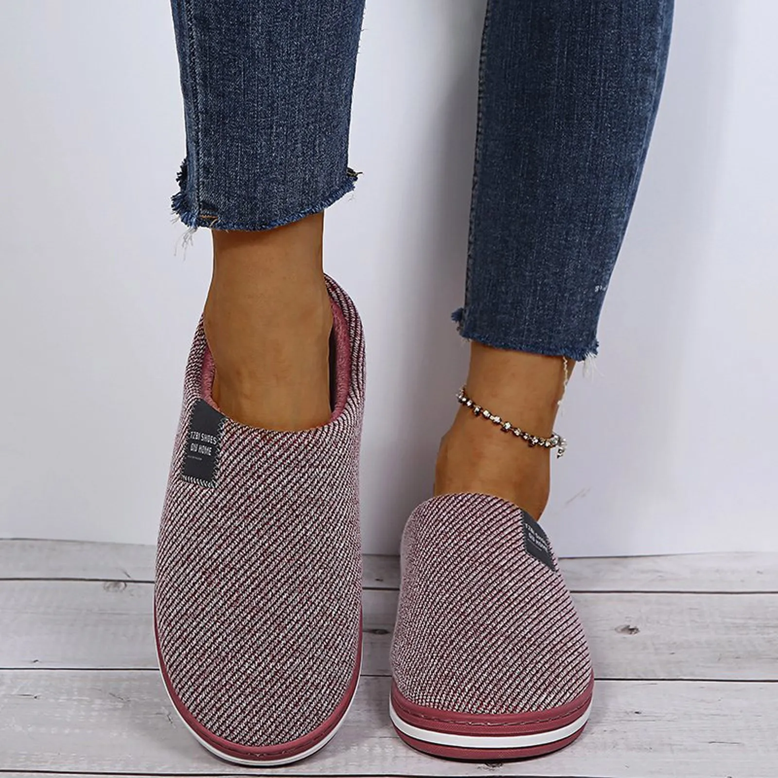 Cotton Slippers Women's Men Autumn And Winter Home Thick-Soled Warm Plush Slippers Indoor Bedroom Lovers Couples Floor Shoes