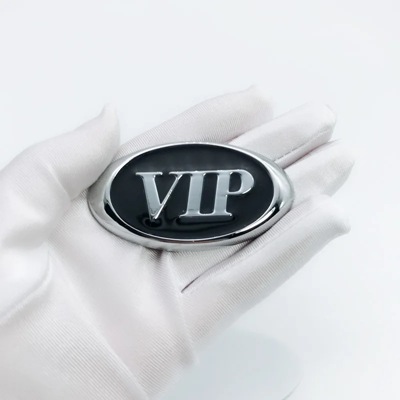 

New Style Car Cool VIP Modified Metal VIP Oval Bumper Stickers for 5PCs