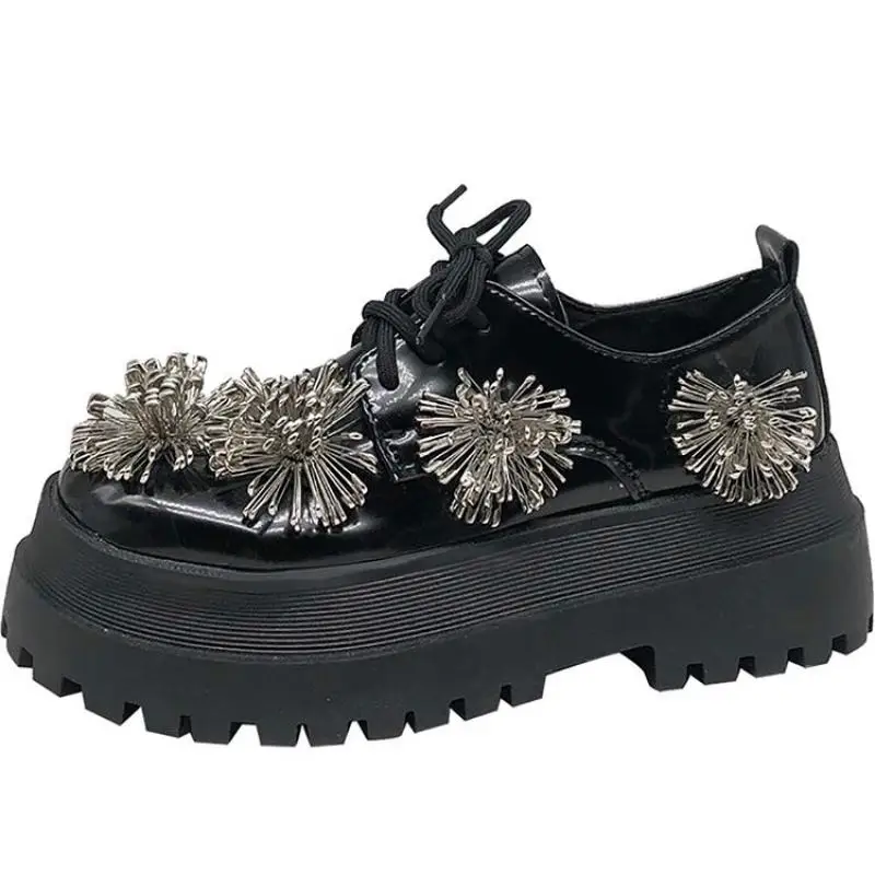 

Women's Shoes Flat Platform Lace-up Round Toe Cross-tied Casual Shoes Flats 2021 Spring New Single Shoes Loafers Zapatos Mujer