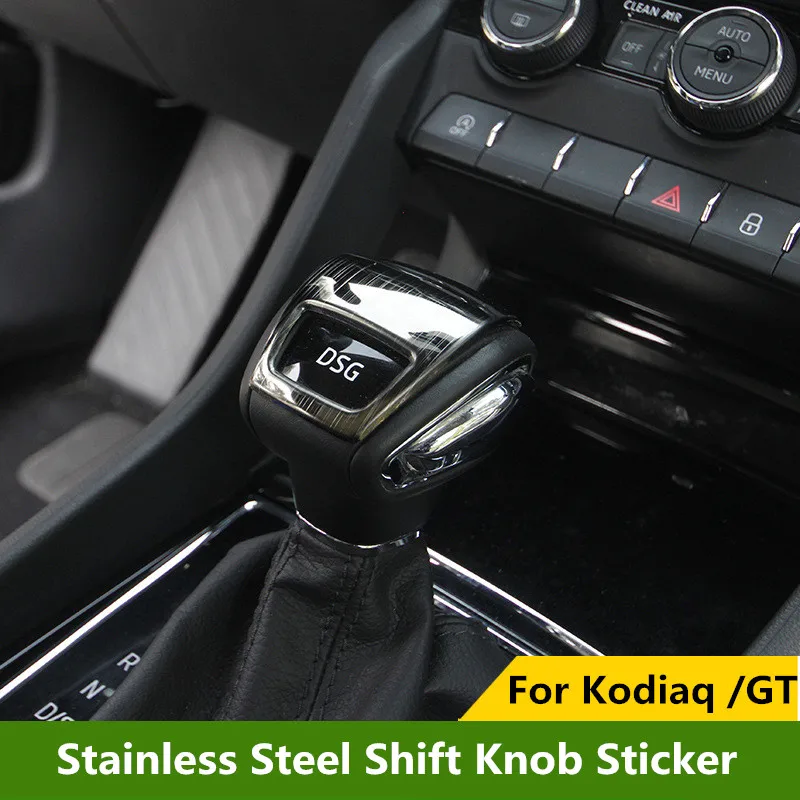

Stainless Steel Car Gear Shift Knob Cover Sticker Moulding Trim for Skoda Kodiaq GT 2017 2018 2019 Styling