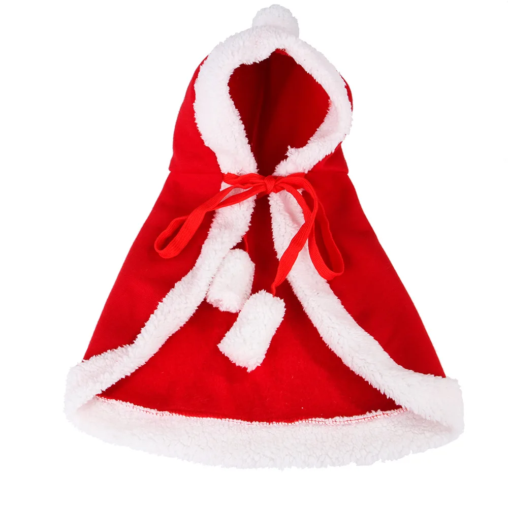 

Pet Christmas Cloak Cape Lamb Velvet Halloween Puppy Dog Cat Teddy Dress Up Hooded Cloak Winter Warm New Year Pet Clothes