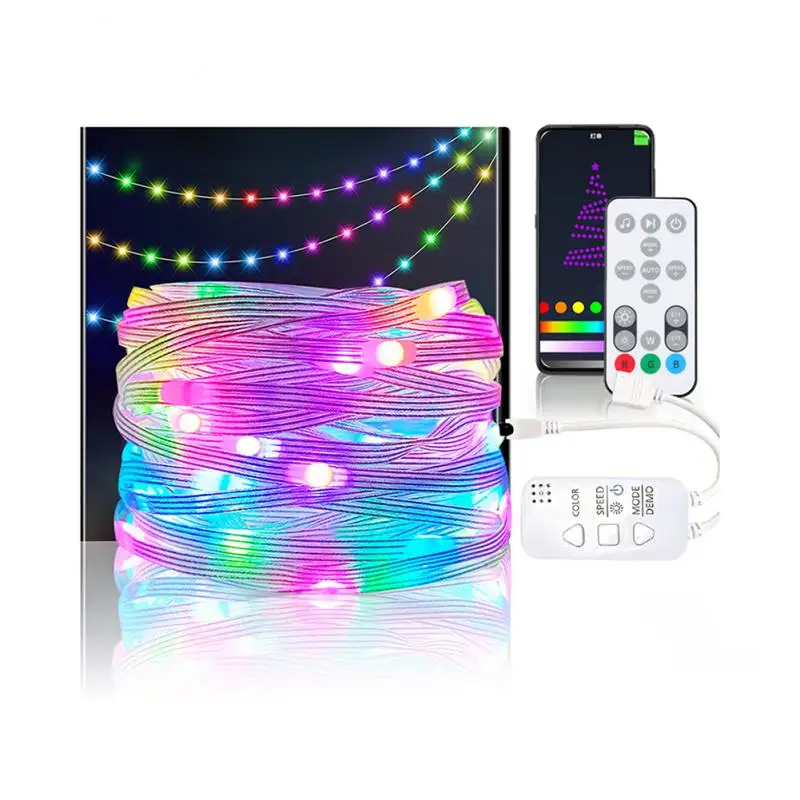 

Tuya Smart 5V LED Neon Strip Point-Controlled Symphony RGB Waterpoof IR Remote Control Light Tape For Home Decoration