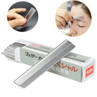100pcs professional eyebrow trimmer blades stainless steel microblading eyebrow hair razor brow shaving trimmers make up tools