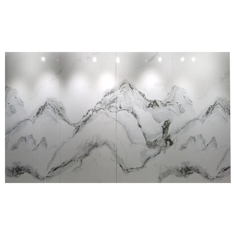 

Stone Plate Plate Hanging TV Background Wall Light Luxury Modern Living Room Ceramics with Lines Large Board Tile 1200 x 2400tz