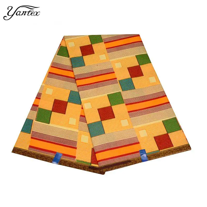18050056 YANTEXTILE новая Анкара ткань Африканский настоящий воск принт Tissu Africain 6 ярдов настоящий воск Африканский батик ткань для свадебного платья - Цвет: 18050056