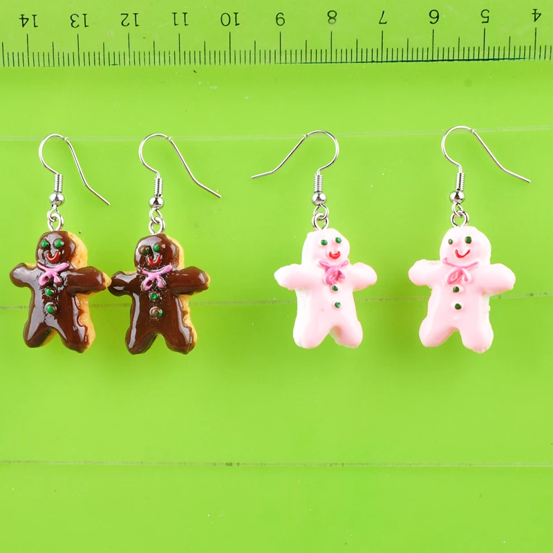 DIY fashion girl resin kawaii Christmas gingerbread earrings drop dangle earing jewelry women boutique bijoux ornament | Украшения и