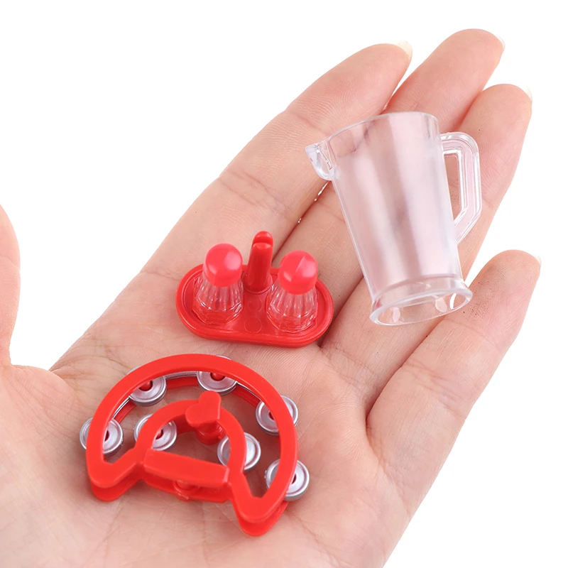 

1 Set 1/12 Dollhouse Miniature Accessories Mini Resin Kettle Cup Simulation Drink Model Toys For Doll House Decor