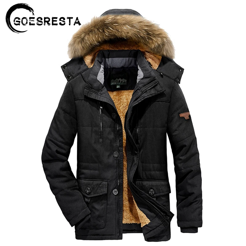 Brand Warm Thicken Winter Jacket Parkas Coat Men High Quality Military Fur Collar Casual Fleece Men Jacket Large Size L-6XL