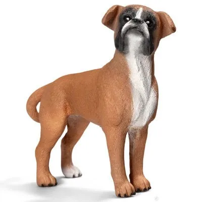 boxer dog Оригинальные оригинальные джунгли дикая жизнь зоопарк ферма животные наборы собака волк осел бык овца Бегемот фигурка детская игрушка для детей подарок - Цвет: boxer dog