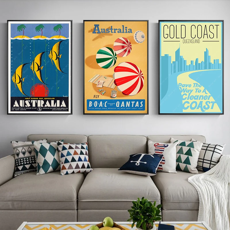 Австралия Голд Кост Квинсленд большой барьер постер рифа холст картина плакат из