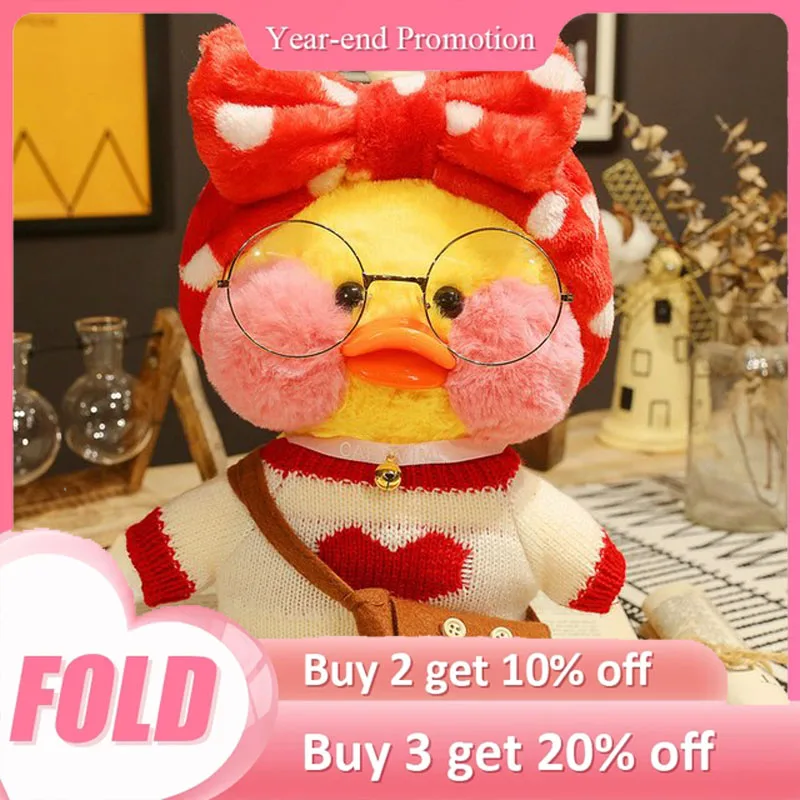 

30cm Cartoon Cute LaLafanfan Cafe Duck Plush Toy Stuffed Soft Kawaii Duck Doll Animal Pillow New Year Gift for Kids Children2022