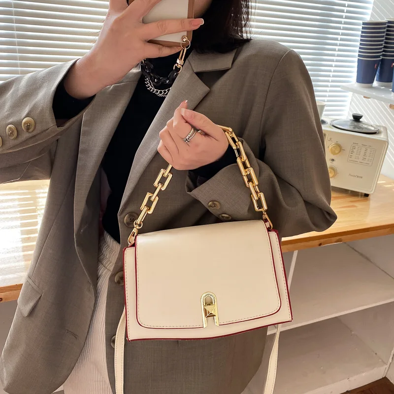 

2021The New Fashion Solid Color Chain PU Leather Crossbody Bags For Women Shoulder Cross Body Bag Ladies Handbags