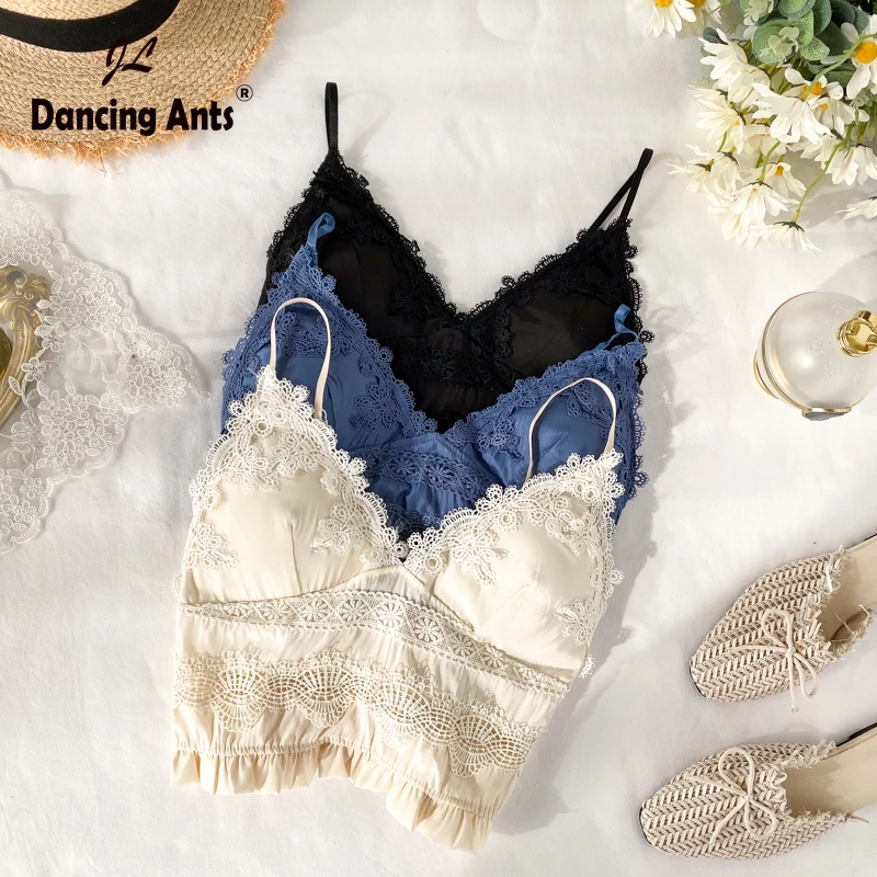 Женский жилет Camis сексуальный кружевной облегающий топ с рюшами на бретельках