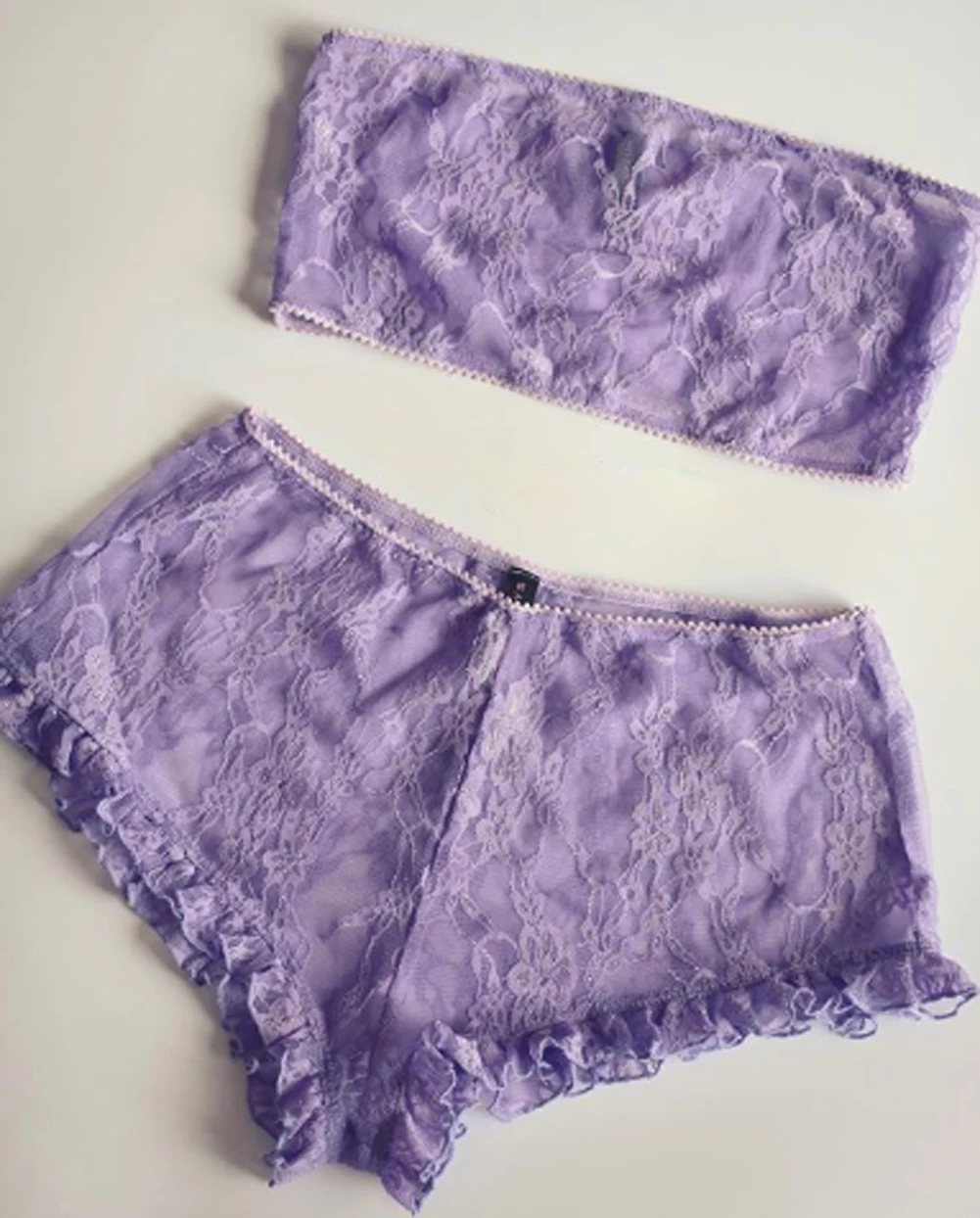 2 шт женское нижнее белье кружевное нижнее белье Babydoll Ночное белье набор стрингов - Цвет: Фиолетовый