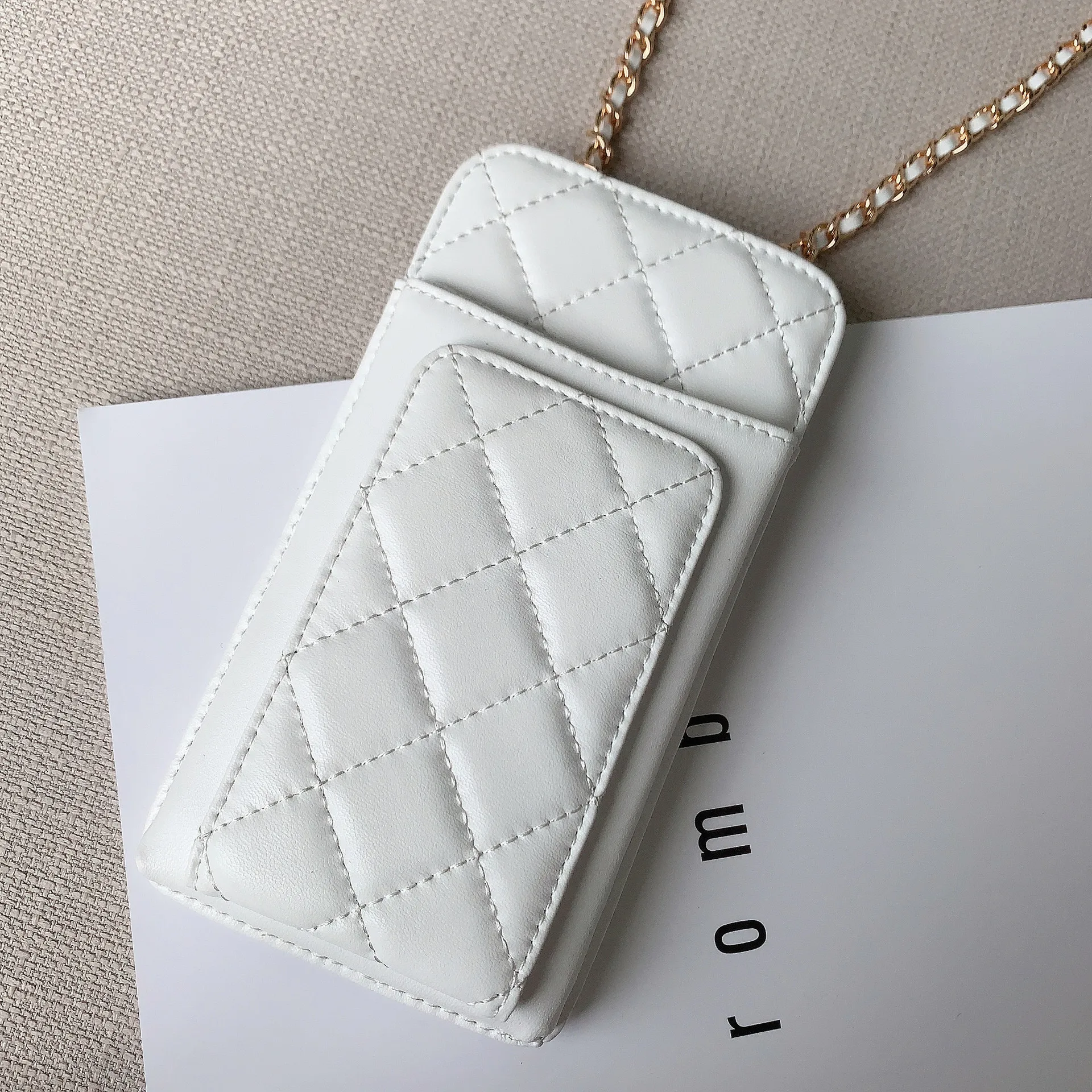 Blooming2020 Chain Leather Diamond Mobile Phone Decent Coin Purse One Shoulder Diagonal Mini Bag Female | Багаж и сумки