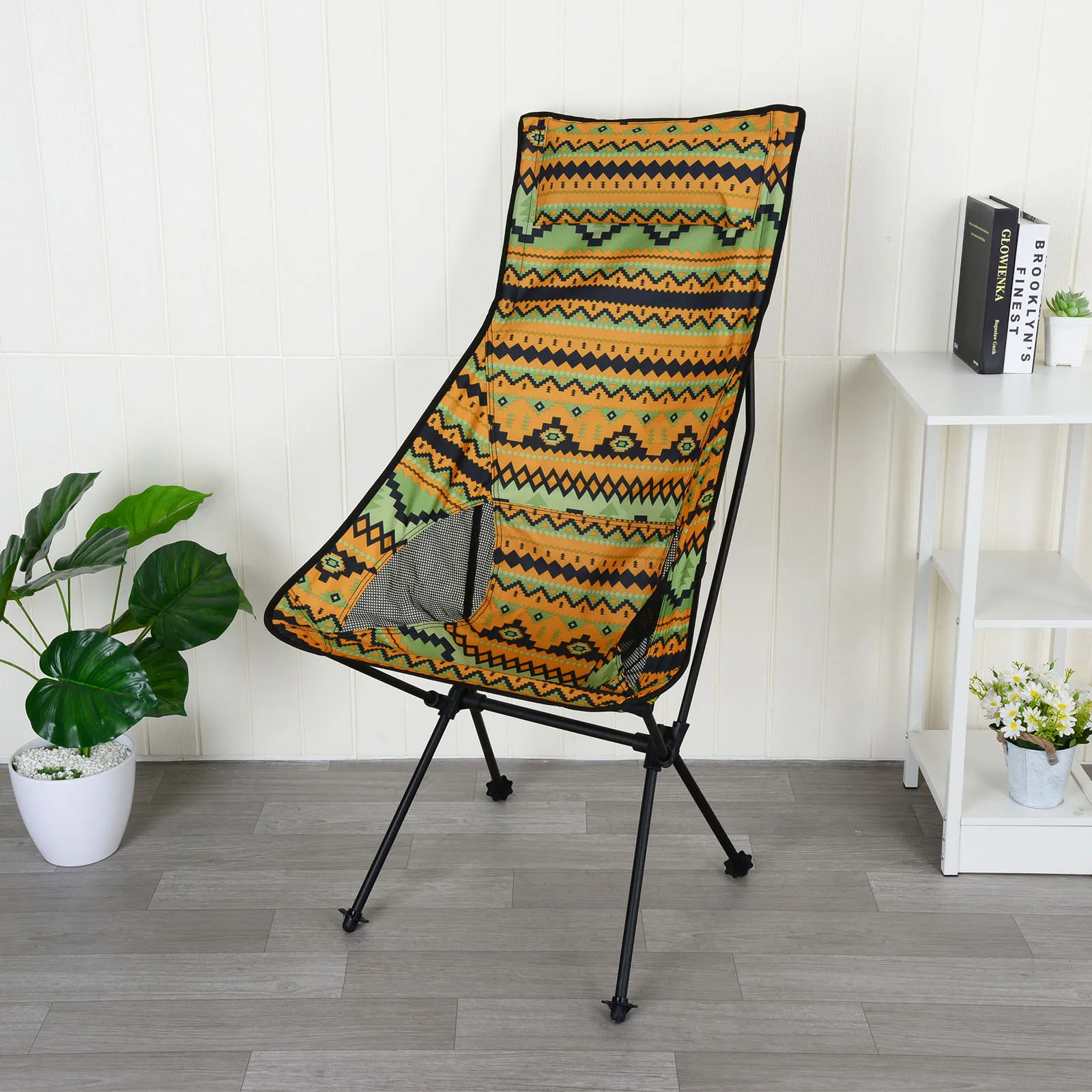 저렴한 초경량 휴대용 접이식 의자 정원 의자 에스닉 스타일 스토리지 가방 쿠션 야외 해변 낚시 캠핑 안락 의자-40
