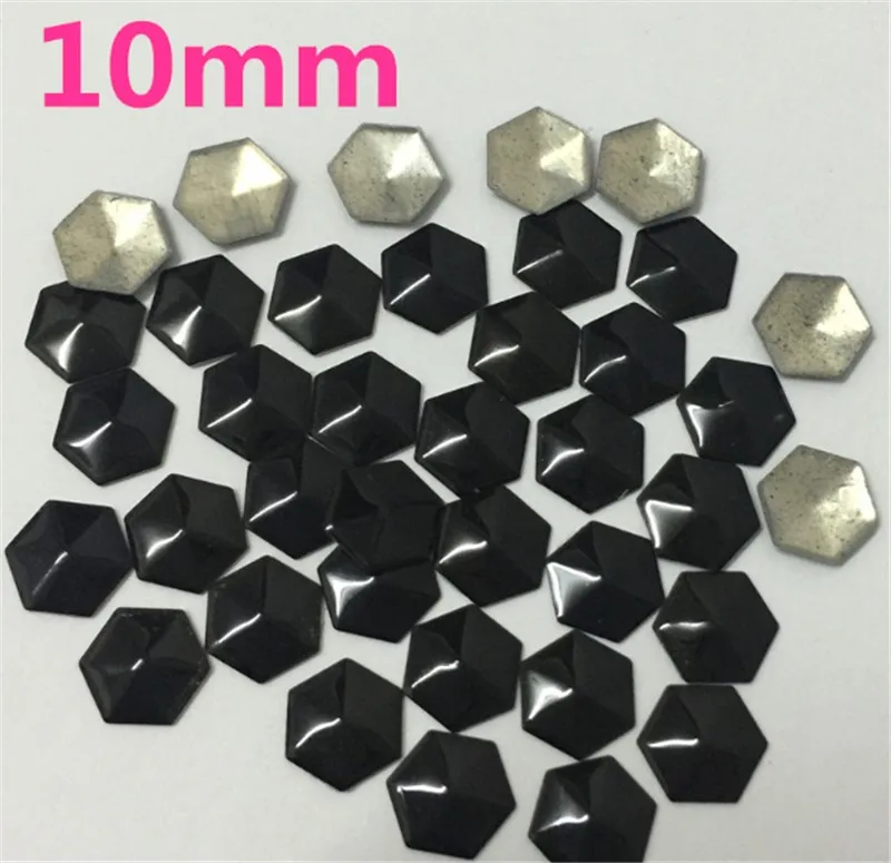 Горячая фиксация Rhinestuds шестигранные черные панк конусные шпильки и Шипы DIY