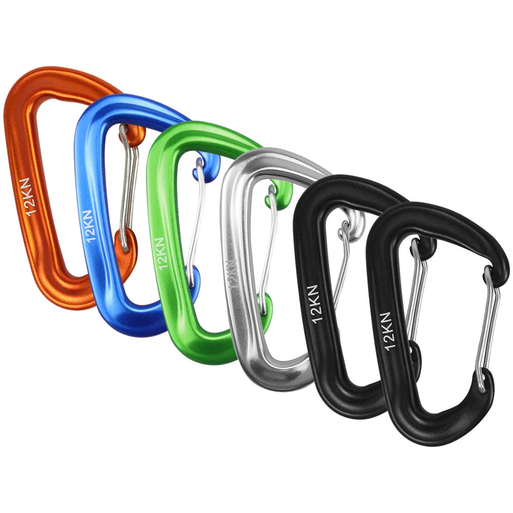 

6 PCS Carabiner 12KN Heavy Duty Carabiner Clips Key for Hammocks Camping Hiking Backpacking Climbing Snap Clip Lock Buckle Hook