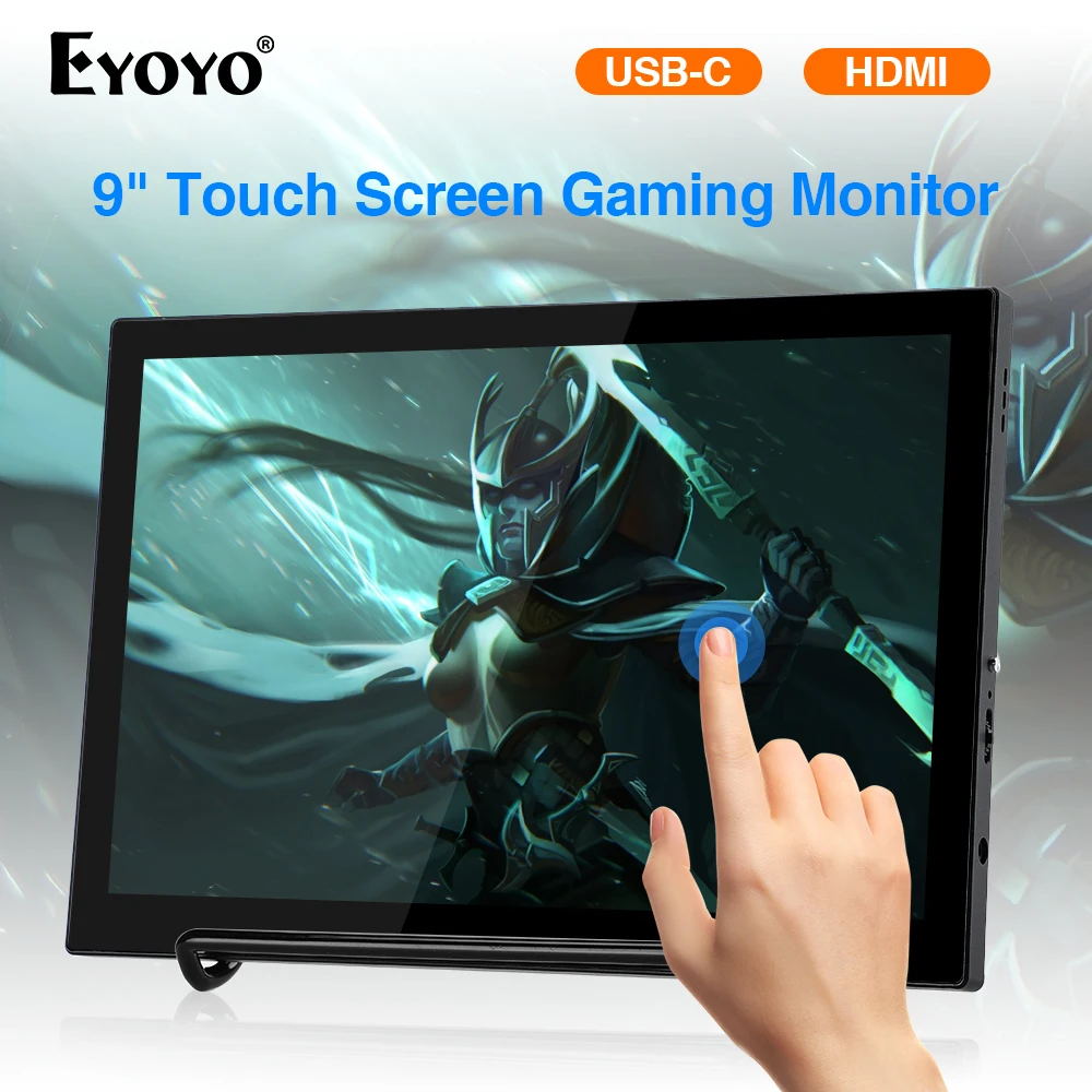 

Eyoyo 8.9" inch Touch Screen USB-C Mini Monitor 1920x1200 IPS Display w/ USB-C Video Input compatible with MAC Laptop, Smartphon