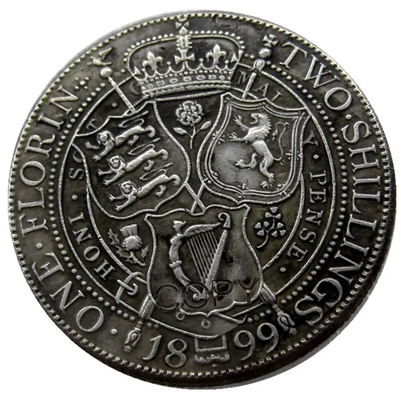 (1893 1901) 9 шт. даты для выбора королевы Виктории Великобритании серебра 1 Флорин