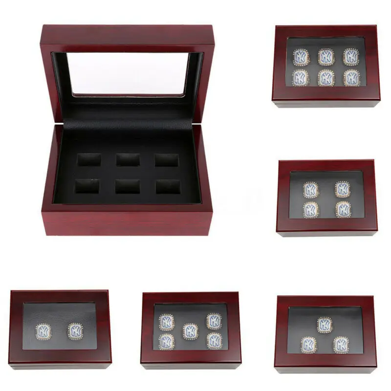 Деревянный Дисплей Коробка Чехол для мировой серии чемпионата кольцо