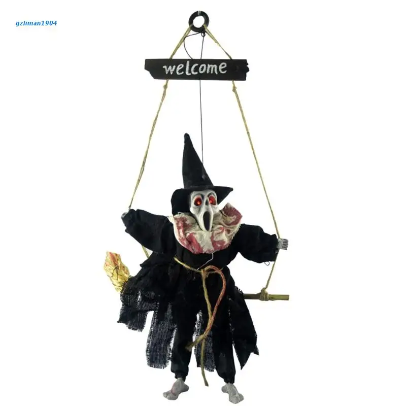 P15D страшный Хэллоуин подвесной скелет призрак с жутким криком светящиеся