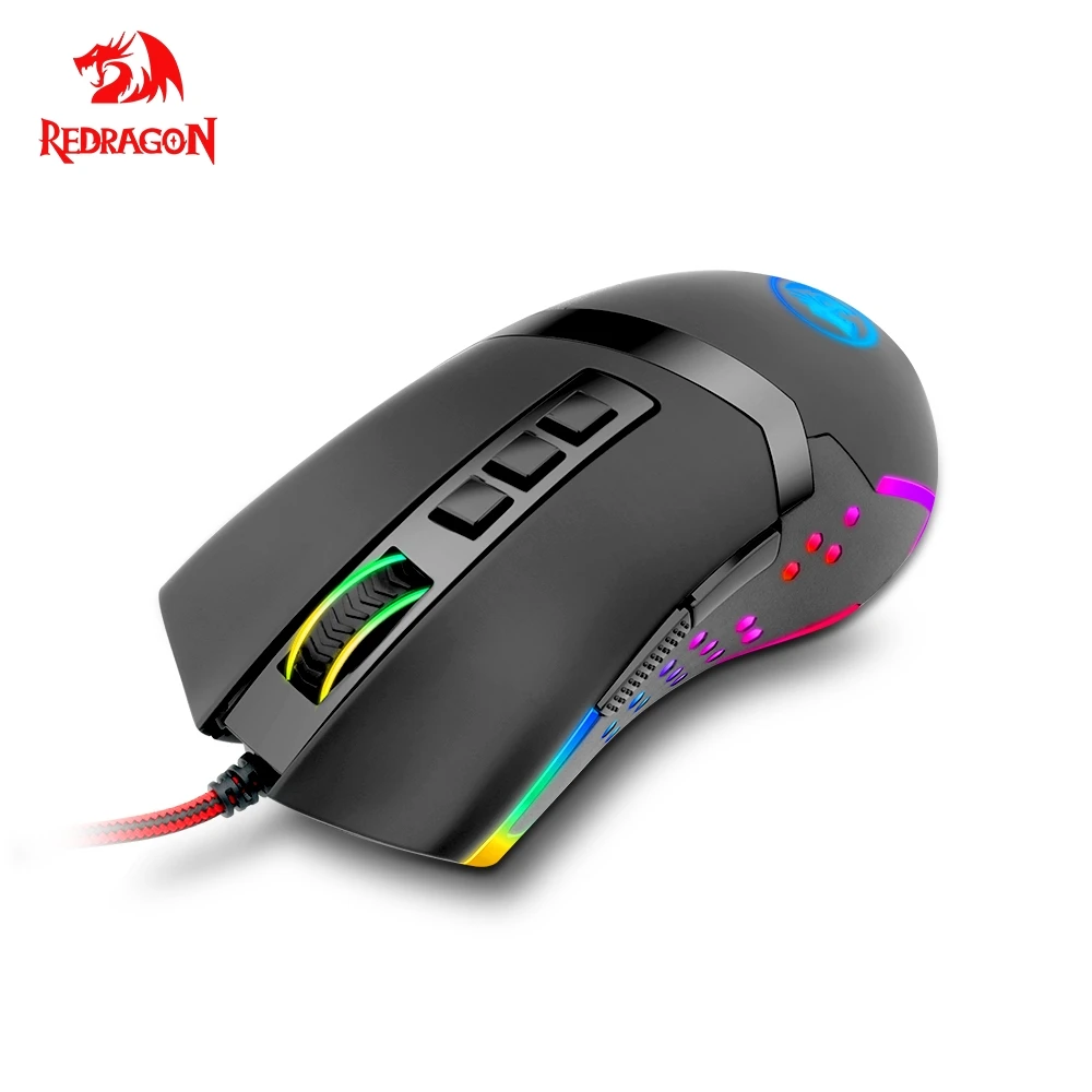 Игровая мышь Redragon M712 RGB USB проводная 10000DPI 9 Кнопок эргономичная для настольного