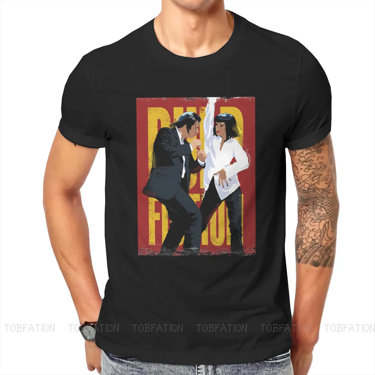

Dance Fashion TShirts Pulp Fiction Comedy Crime Movie Male Harajuku Pure Cotton Streetwear T Shirt O Neck Big Size