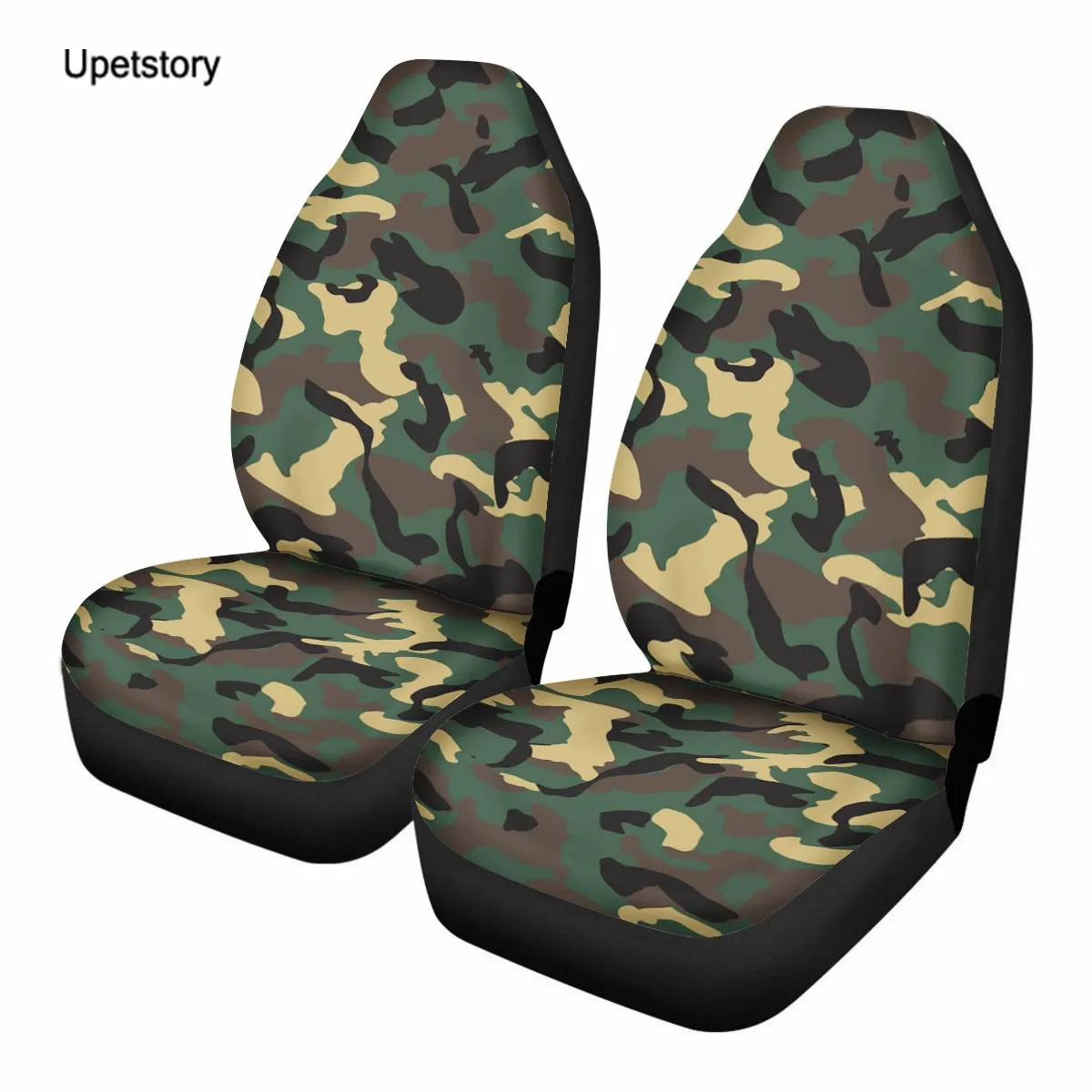 

Upetstory Car Seat Covers Universal Camouflage Print Interior Accessories Aotu Protector Cover Cushion Full Set of 2
