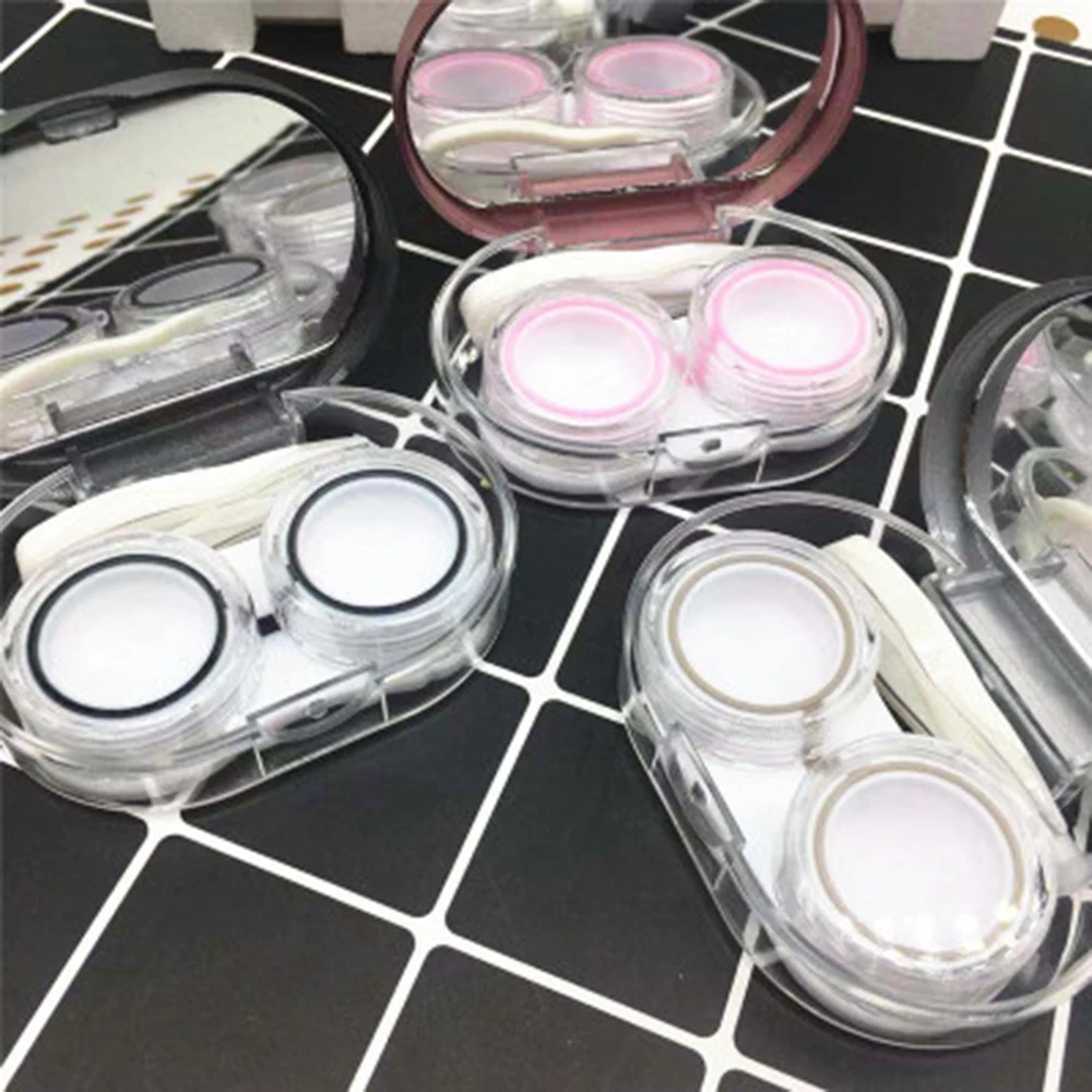 1PC Frosted Beauty Pupil Box Care Companion Double Storage Contact Lens Wholesale Random color | Аксессуары для одежды