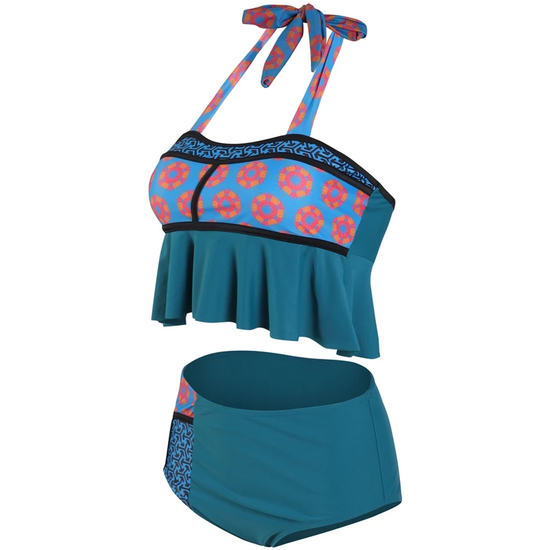 Новинка 2020 цветочный лоскутный купальник женский пляжный с открытой спиной