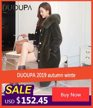 DUOUPA2019 зимнее Новое темпераментное меховое пальто для женщин из лисьего меха с капюшоном, меховое пальто для стрижки овец, длинное толстое пальто, Корейская версия тренда