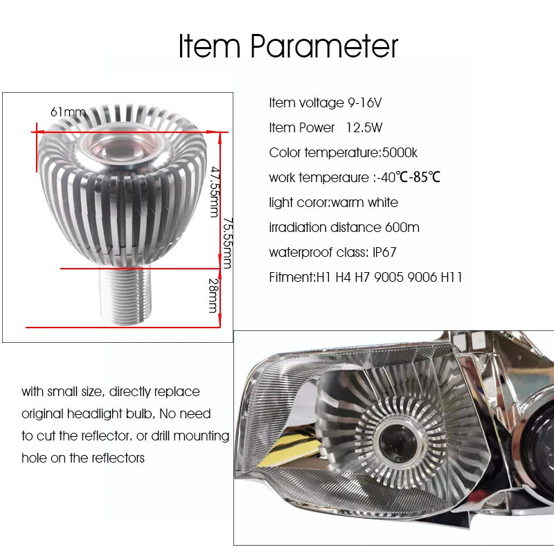 Sanvi 2pcs 12 5 W 5500K лазерный проектор Объектив авто фары дальнего света модуль для