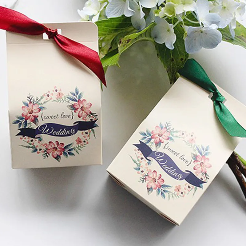20pcs Wedding Favor and Sweet Gift Bags Candy Box for Baby Shower Birthday Guests Event Party Supplies With Ribbon | Дом и сад