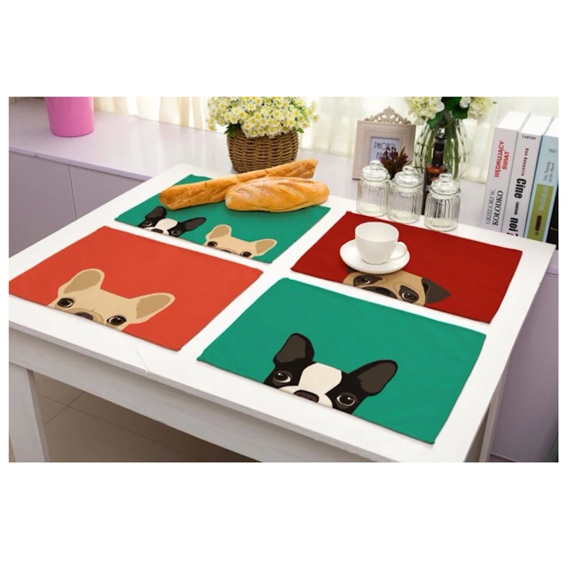 42x32 см милая собака шаблон хлопок белье подставка в стиле Вестерн столовые