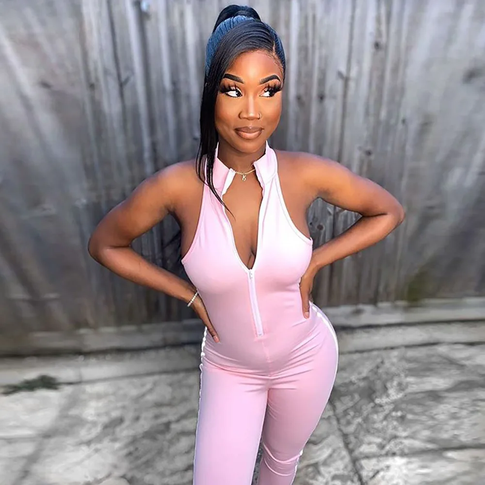 Комбинезон без рукавов со светоотражающими вставками на молнии спереди |