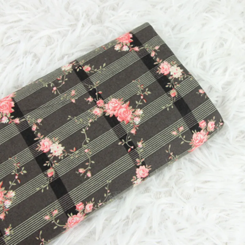 

Half meter plain cotton fabric with Northern Europe flower print handmade DIY garment dress tissue 100% cotton CR-535
