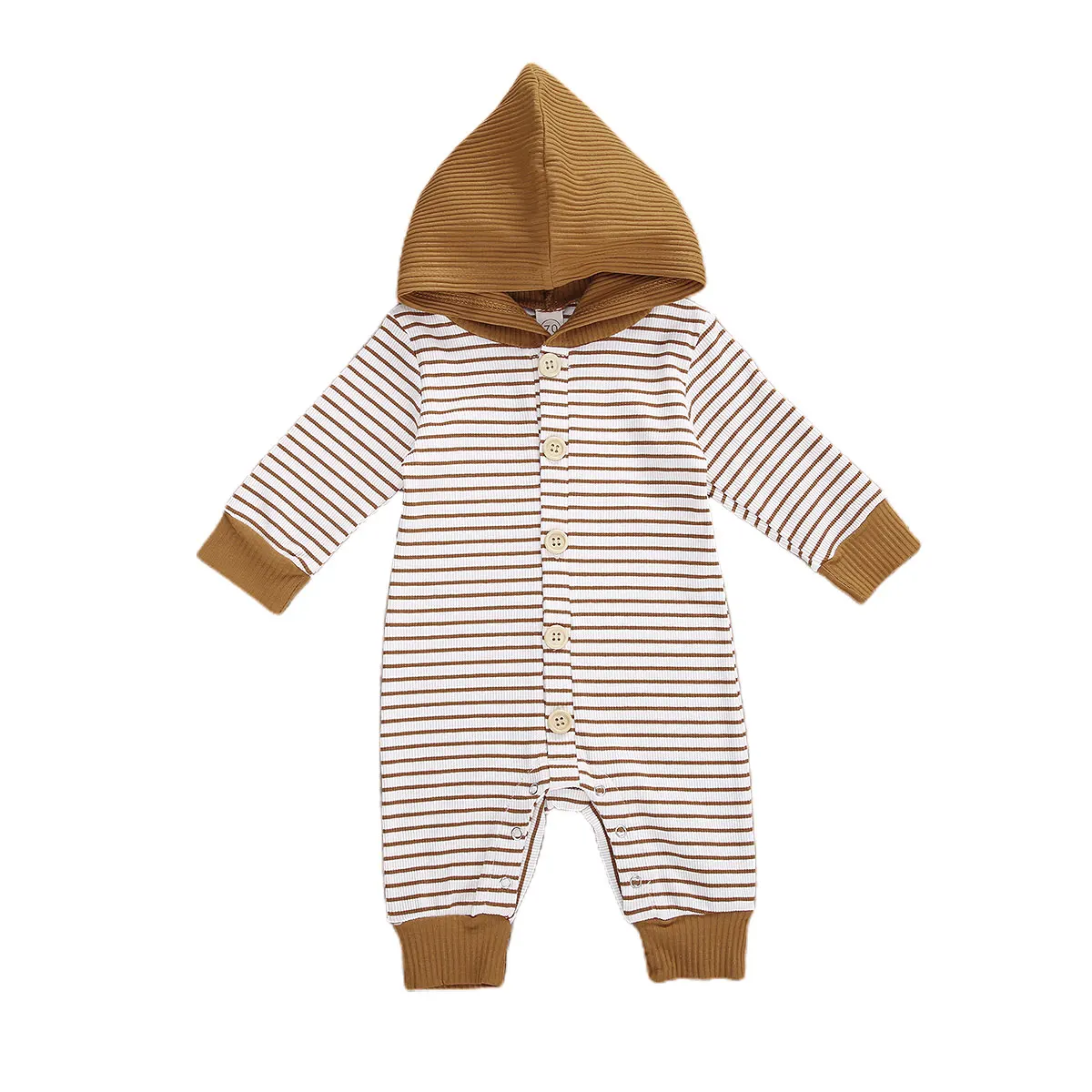 

Одежда для новорожденных мальчиков и девочек от 0 до 24 месяцев комбинезон с капюшоном и длинными рукавами, Милый хлопковый повседневный нар...