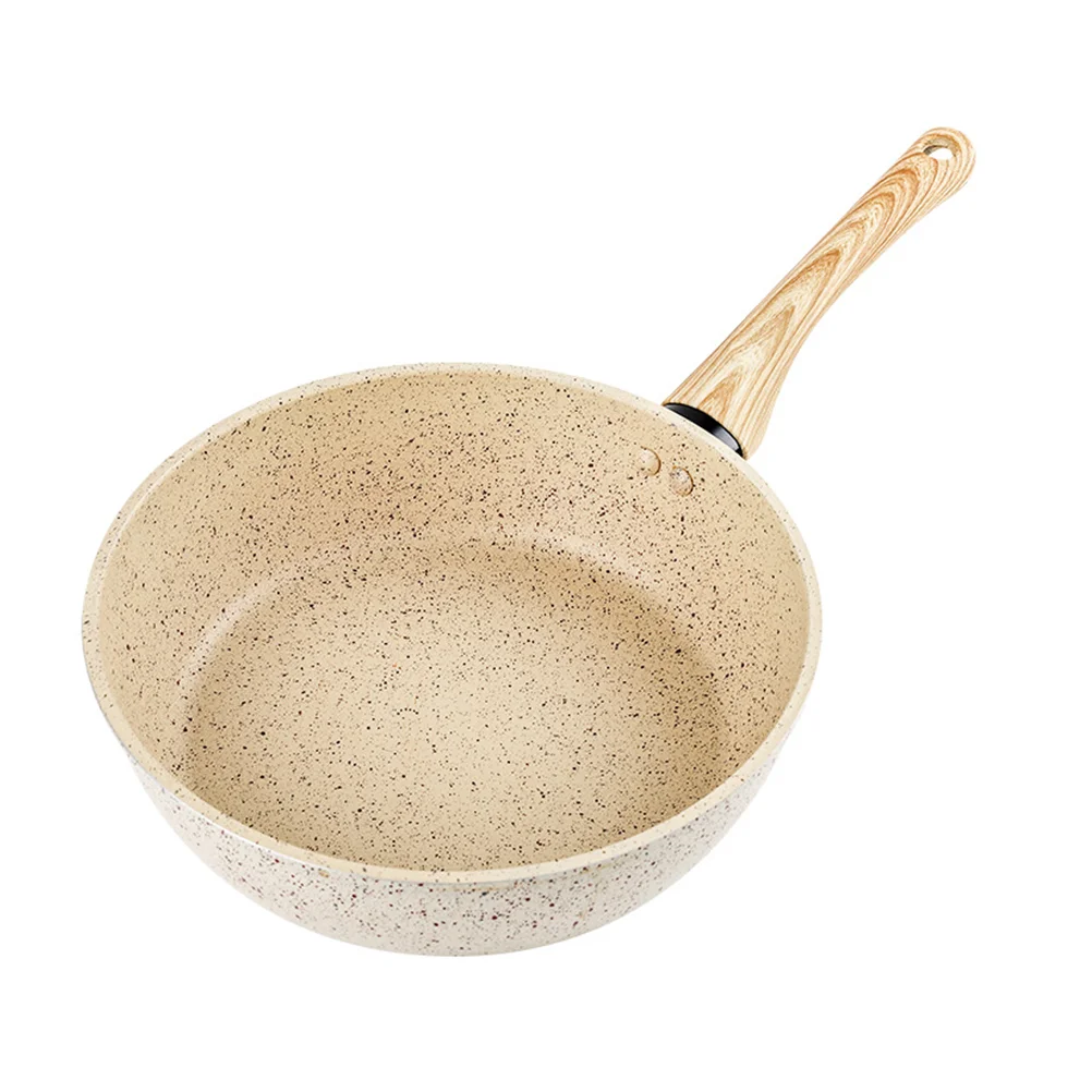 

1Pc Practical Frying Pan 24cm Non-stick Kitchen Frying-Pan Lid (Beige)
