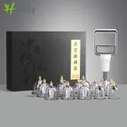 24 вакуумные банки для массажа профессиональная всасывания чашка для терапии антицеллюлитный массажер тела Ventosa анти разрыв толстые банки гуаша вакуумный баночный массажа