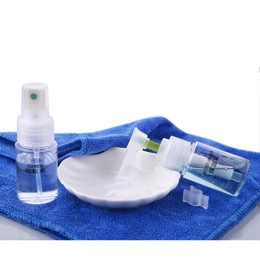 

5 Sets Empty Plastic Pressing Pump Bottle Kits Lotion Bottles Refillable Dispenser Sample Sprayer Travel Packing Containers 30ml