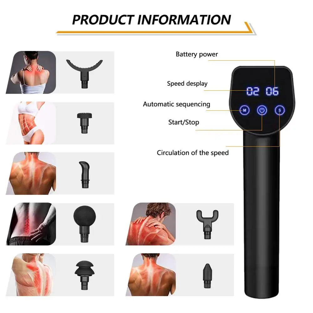 Массажный пистолет ручной массажер для боли в мышцах и жесткости Электрический