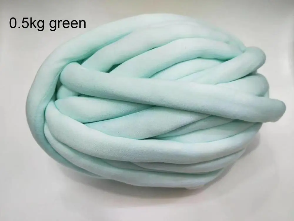 green 0.5kg 500 г толстая супер объемная пряжа для ручная вязка крючком, мягкая большая хлопковая пряжа для рукоделия, прядильная пряжа для одеяла - Цвет: green 0.5kg