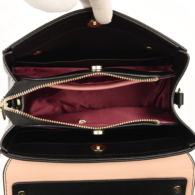 

Luxury Soft Leather Business Women Handbag High Quality Durable Leather Bag Fashion 3Layer Women Shoulder Bag Square Women Bag