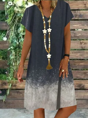 Свободное женское платье размера плюс 2020 летнее меняющее цвет Повседневное с