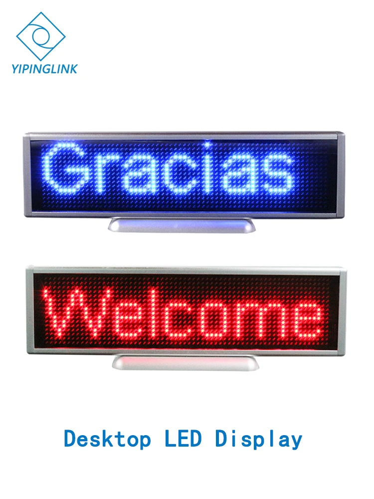 Настольный светодиодный мини дисплей черный чехол стойка фирменное название