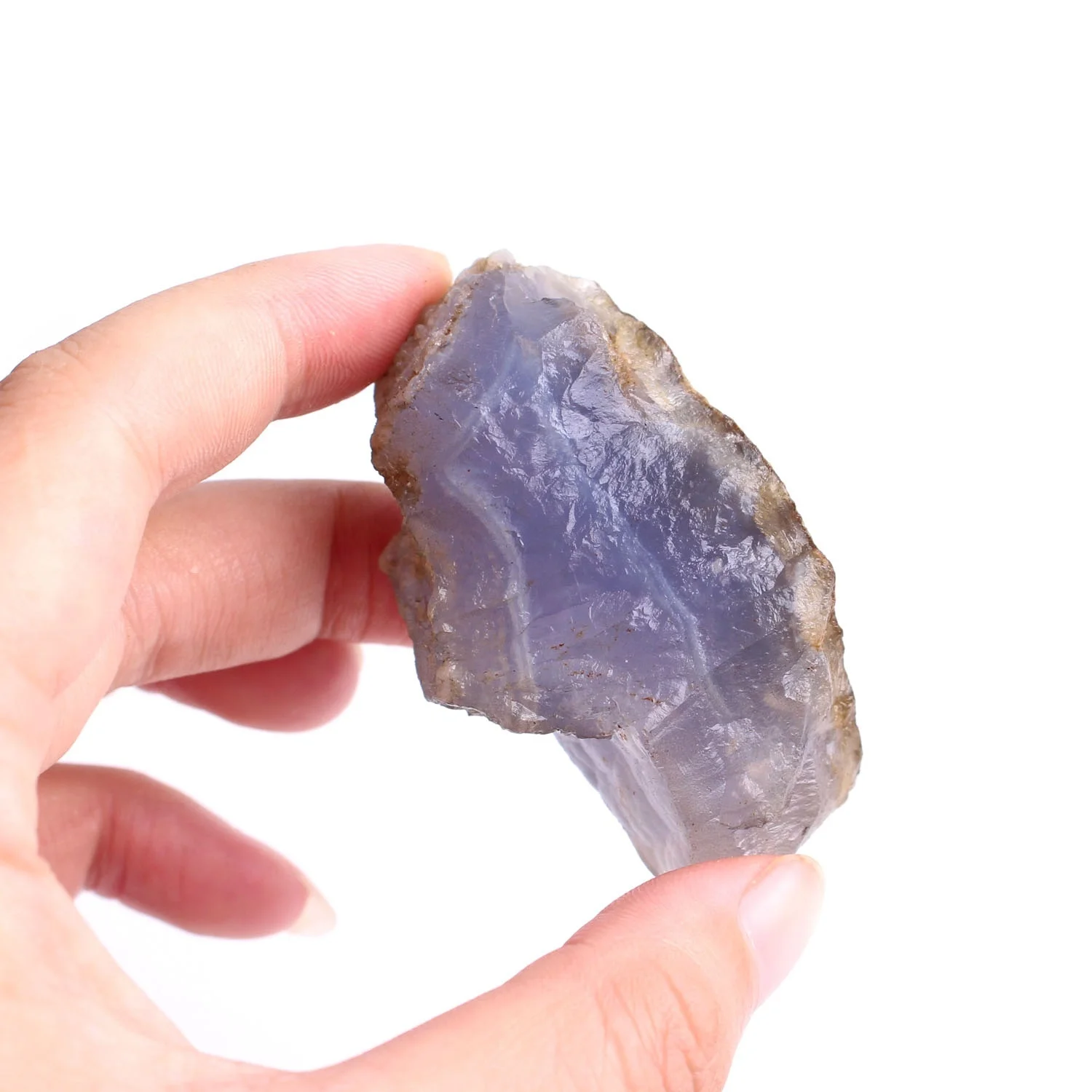 1 шт. Натуральный Необработанный синий халцедон неправильной формы